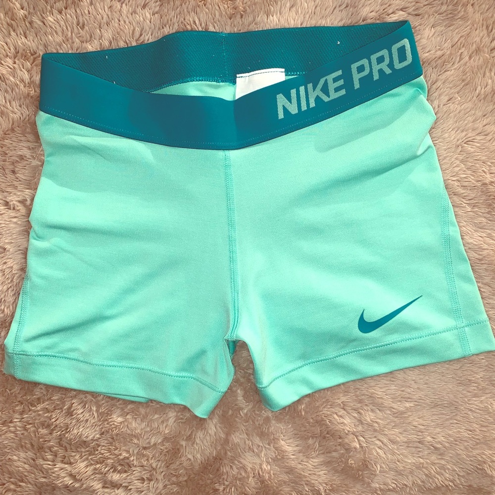 Nike Pro Mint Green Spandex Shorts (S)